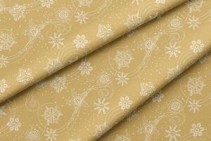 Ubrus vánoční teflonový - V-01 - zlatý Rozměry: průměr 130, Tvar: Kulatý