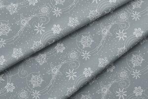 Ubrus vánoční teflonový - V-02 - šedý Rozměry: 160x220, Tvar: Ovál