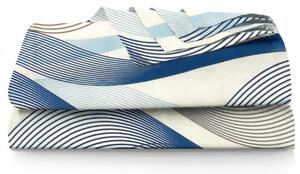 Ervi bavlněné prostěradlo - pruhované vlny modré