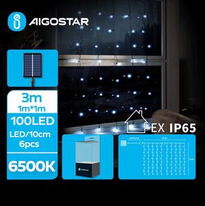 Aigostar - LED Solární řetěz 100xLED/8 funkcí 4x1m IP65 studená bílá