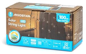 Aigostar - LED Solární řetěz 100xLED/8 funkcí 4x1m IP65 studená bílá