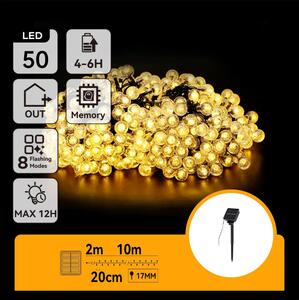 Aigostar - LED Solární dekorační řetěz 50xLED/8 funkcí 12m IP65 teplá bílá
