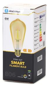 LED Stmívatelná žárovka FILAMENT ST64 E27/6W/230V 2700-6500K Wi-Fi - Aigostar
