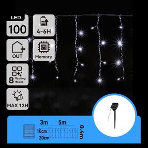 Aigostar - LED Solární řetěz 100xLED/8 funkcí 8x0,4m IP65 studená bílá