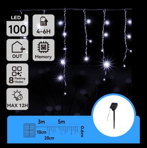 Aigostar - LED Solární řetěz 100xLED/8 funkcí 8x0,6m IP65 studená bílá