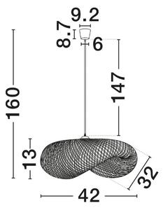 Nova Luce Závěsné svítidlo ADALINE, d. 42 cm, v. 160 cm