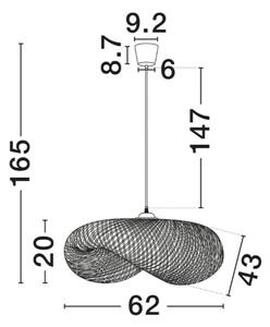 Nova Luce Závěsné svítidlo ADALINE, d. 62 cm, v. 165 cm