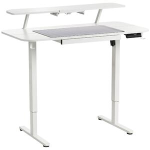 Elektricky výškově nastavitelný pracovní stůl WILBANKS Bílá 120 cm 60 cm s USB portem