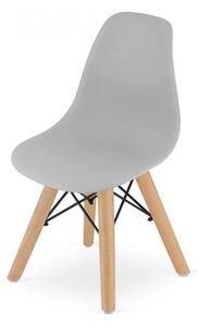 Jídelní židle ZUBI - šedá (hnědé nohy)