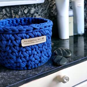 Kruhový háčkovaný košíček Pro báječnou ženu / studené barvy Název: Blue, Royal Blue
