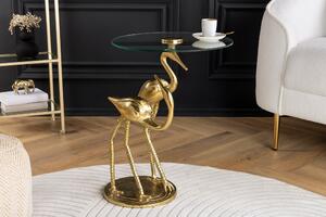 Odkládací stolek WILDLIFE CRANE 55cm zlatý