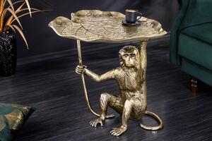 Odkládací stolek WILDLIFE MONKEY 55cm starožitné zlaté