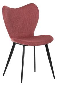 Židle jídelní, červená látka, černá kovová podnož