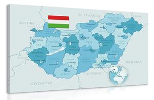 Obraz elegantná modrá mapa Maďarska