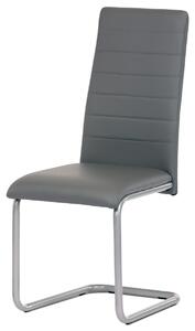 Židle jídelní šedá koženka DCL-402 GREY