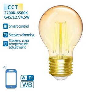LED Stmívatelná žárovka FILAMENT G45 E27/4,5W/230V 2700-6500K Wi-Fi - Aigostar