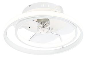 Stropní ventilátor bílý včetně LED s dálkovým ovládáním - Kees