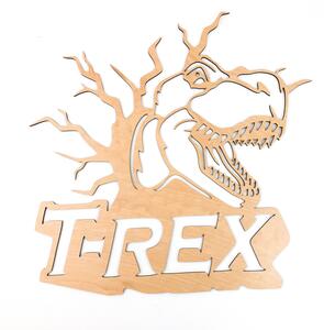Dřevěná dekorace Dinosaurus T-REX (59 x 57 cm) - Kvalitní samolepky.cz