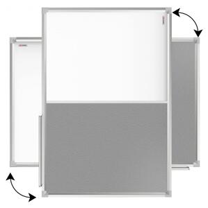 Allboards,Textilní a bílá magnetická tabule COMBI v hliníkovém rámu - 60x40 cm,CO64FS