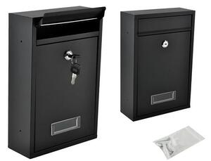 Malatec Poštovní schránka S6237, černá, z pozinkované oceli, 8.5 x 21.7 x 32 cm