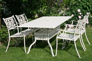 BARNSLEY TINTINHAL WHITE - kovové židle se stolem 89 x 158 cm