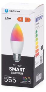 LED RGBW Stmívatelná žárovka C37 E27/6,5W/230V 2700-6500K Wi-Fi - Aigostar
