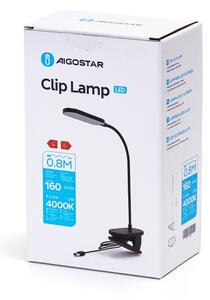Aigostar - LED Stmívatelná stolní lampa s klipem LED/2,5W/5V černá