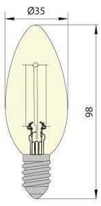 LED Žárovka CLASIC AMBER C35 E14/5W/230V 2200K - Brilagi