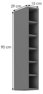Vysoká horní skříňka NOMIN - šířka 15 cm, antracit