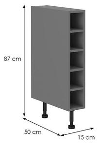 Dolní otevřená skříňka NOMIN - šířka 15 cm, antracit