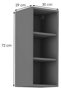 Horní otevřená skříňka NOMIN - šířka 30 cm, antracit
