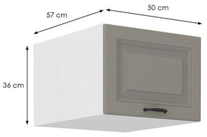Horní skříňka s výklopnými dvířky SOPHIA - šířka 50 cm, světle šedá / bílá
