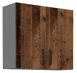 Horní kuchyňská skříňka PENKA - šířka 80 cm, old style / antracit
