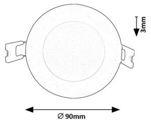 Rabalux 71232 - LED Podhledové svítidlo SHAUN LED/3W/230V pr. 9 cm bílá