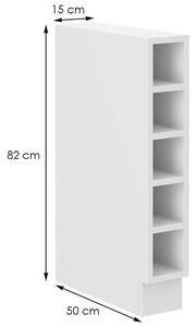 Dolní otevřená skříňka SABRYA - šířka 15 cm, bílá