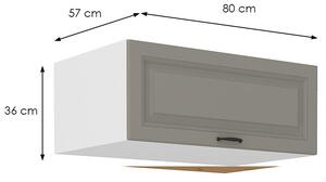 Hluboká digestořová skříňka SOPHIA - šířka 80 cm, světle šedá / bílá