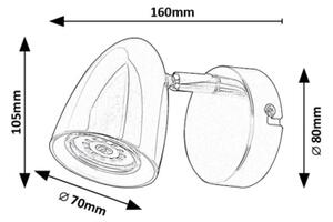 Rabalux 73016 - Nástěnné bodové svítidlo PERICO 1xGU10/5W/230V bílá