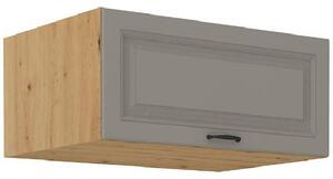 Hluboká digestořová skříňka SOPHIA - šířka 80 cm, světle šedá / dub artisan