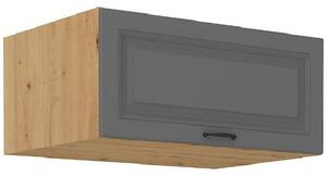 Hluboká digestořová skříňka SOPHIA - šířka 80 cm, šedá / dub artisan