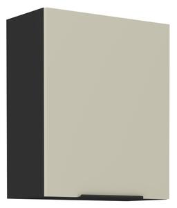 Horní kuchyňská skříňka AGAFIJA - šířka 60 cm, cashmere / černá