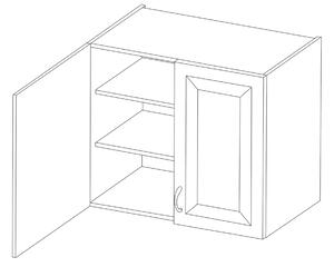 Horní kuchyňská skříňka AGAFIJA - šířka 80 cm, cashmere / černá
