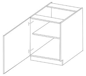 Dolní jednodveřová skříňka AGAFIJA - šířka 60 cm, cashmere / černá