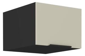 Horní skříňka s výklopnými dvířky AGAFIJA - šířka 50 cm, cashmere / černá