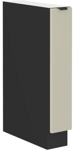 Výsuvná skříňka AGAFIJA - šířka 15 cm, cashmere / černá