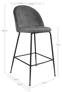 Barová židle LOESONNI šedá/černá