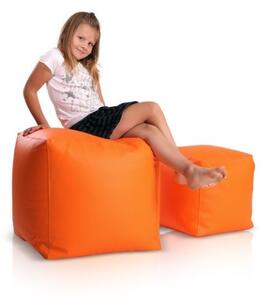 Sedací vak taburetka kostka malá oranžová EMI
