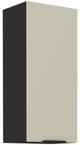 Vysoká horní skříňka AGAFIJA - šířka 40 cm, cashmere / černá