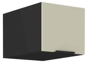 Horní skříňka s výklopnými dvířky AGAFIJA - šířka 40 cm, cashmere / černá