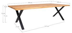 Jídelní stůl TUELUN přírodní/černá, šířka 300 cm