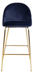 Barová židle LOESONNI modrá/zlatá